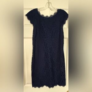Diane Von Furstenberg Midnight Blue Lace Mini Dress